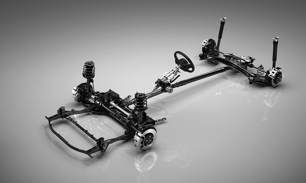 Representational photo of four wheels of a Mazda vehicle