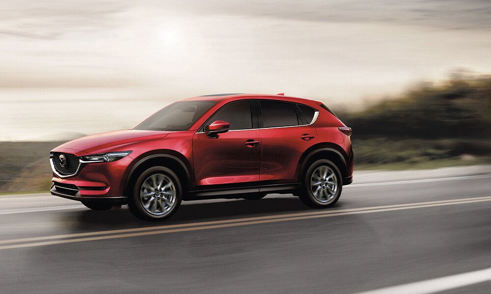 Red Mazda SUV 
